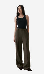 Rebe | Tailored Trouser - Olive Brown