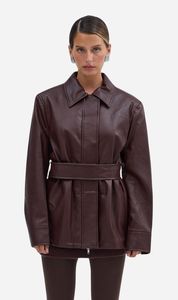 Bubish | Ellery Faux Leather Jacket - Bordeaux