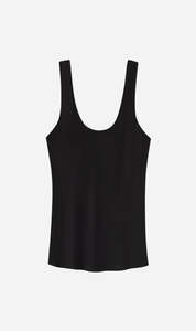 Silk Laundry | Scoop Neck Tank -Black