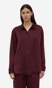 Assembly Label: Assembly Label | Pippa Silk Long Sleeve Shirt - Merlot