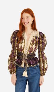 Sale Tops: Farm Rio | Long Sleeve Top - Embroidered Tapestry Sand