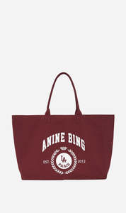 Anine Bing | Leo Canvas Tote Collegiate - Fig