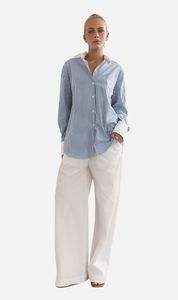 Caitlin Crisp | Varsity Shirt - Denim Stripe