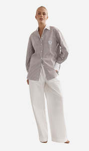Caitlin Crisp | Varsity Shirt - Mocha Stripe