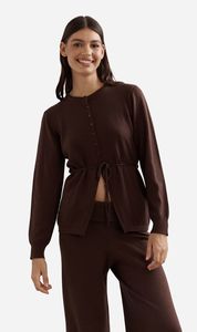 Caitlin Crisp | Ballerina Merino Cardi - Chocolate