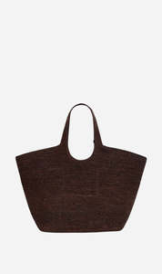 Handbags And Wallets: Anine Bing | Lili Tote Raphia - Dark Brown