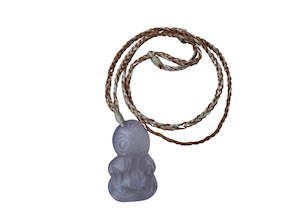 Hei Tiki - lilac amethyst on cream/brown woven strand