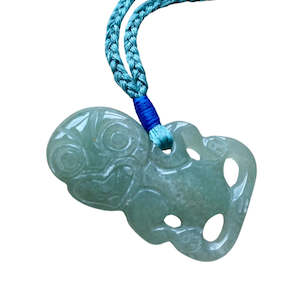 Hei Tiki Jewellery Nz: Hei tiki lucky aventurine gemstone charm on necklace