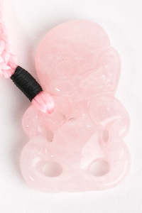 Hei Tiki Jewellery Nz: Rose Quartz Hei Tiki Necklace