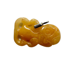 Yellow Jade Hei Tiki Necklace