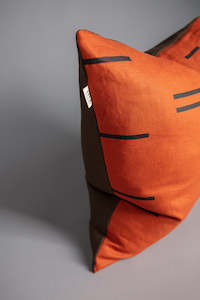 Square Cushion Modern Geometry Clay & Olive