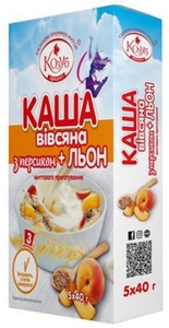 Grains & Pasta: CLEARANCE-Porridge Oatmeal with Peach and flax seeds Kozub 200g