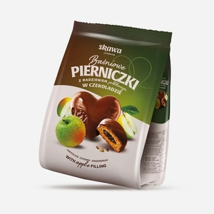 Chocolate & Sweets: Gingerbreads Apple Flavour in Chocolate Skawa 150g