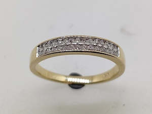 Diamond Rings: 9ct 2 Row Diamond Ring-0.22ct tdw 5R0012
