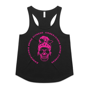 Team Brine Fitness: Female Skull Women's Active Blend Racerback