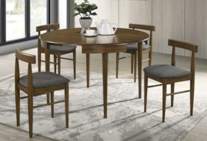 Living Dining: Matrix Round Table with 4 Chairs set