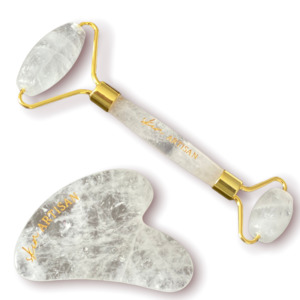 Crystal Facial Rollers: Clear Quartz Face Roller + Gua Sha