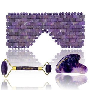 Amethyst Eye Mask + Roller + Gua Sha
