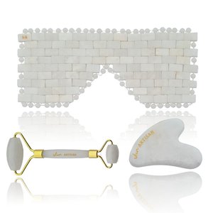 White Jade Eye Mask + Roller + Gua Sha