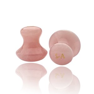 Rose Quartz Mushroom Gua Sha Set