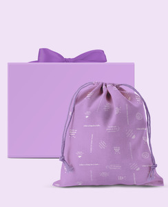 Gift Box, Drawstring Bag + Card