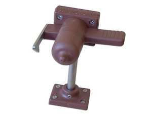 Right Hand Door Stop with Floor Mount (Brown)