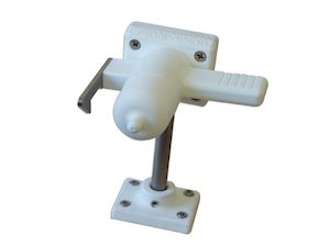 Right Hand Door Stop with Floor Mount (White)