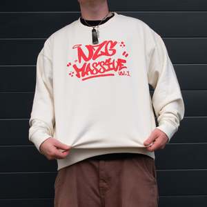 Sweatshirts Hoodies: NZG Massive Crew - Bone/Red