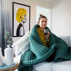 Products: Chunky Knit Weighted Blanket - Forest Green