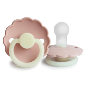 Soothers: Frigg - Silicone Daisy Pacifier Twin Pack | Glow in The Dark