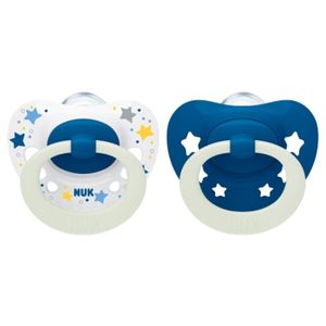 Nuk: NUK - Signature Silicone Night Soother Twin Pack