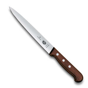 Victorinox Knives: Victorinox Wood Handled Filleting Knife - Flexible 18cm Blade