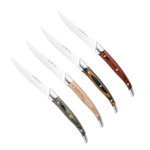 Cimeter Steak Knives: Wilkie Brothers 4 Piece Steak Knife Set Pakka Wood