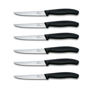 Cimeter Steak Knives: Victorinox Swiss Classic Steak Knife Set, 6 pieces - Black