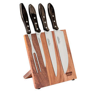 Churrasco Barbecue Knife Block 5 Piece - Brown