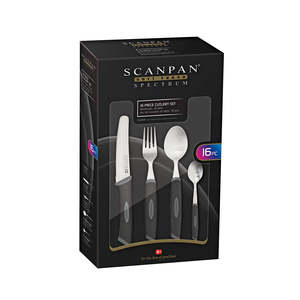 Scanpan Spectrum Cutlery Set - 16 Piece Black and Grey
