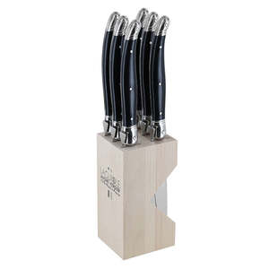 Andre Verdier - 6 Piece Steak Knife Set Block - Black Colour