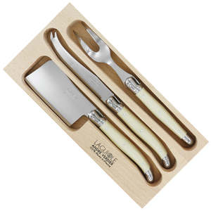 Cutlery: Andre Verdier - 3 Piece Cheese Knife Set 2 - Ivory Colour