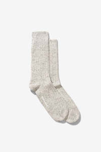Norse Projects Bjarki Neps Wool Sock - Light Grey