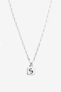 Necklaces: Stolen Girlfriends Club S-Logo Tag Necklace - Silver