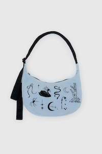 Womens Bags: Baggu Medium Nylon Crescent Bag - Embroidered Ballet Icons