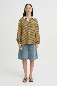 Blanca: Blanca Ellie Polo Top - Mustard