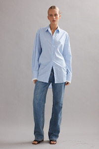 Caitlin Crisp: Caitlin Crisp Vienna Shirt - Blue Stripe