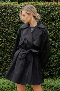 Caitlin Crisp Baby Trench - Black