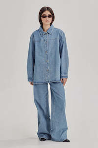 Commoners Volume Shacket - Mid Blue