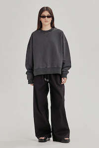 Womens Sweats Hoodies: Commoners Fleece Leisure Crew - Grey