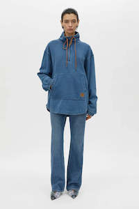 Womens Sweats Hoodies: Camilla and Marc Meena Denim Fleece - Blue