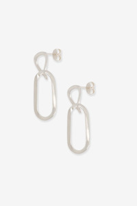 La Tribe Paper Clip Earrings - Silver