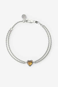 Stolen Girlfriends Club Love Claw Bracelet - Silver Orange Citrine