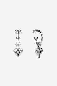 Earrings: Stolen Girlfriends Club Celestial Heart Anchor Sleeper - Silver